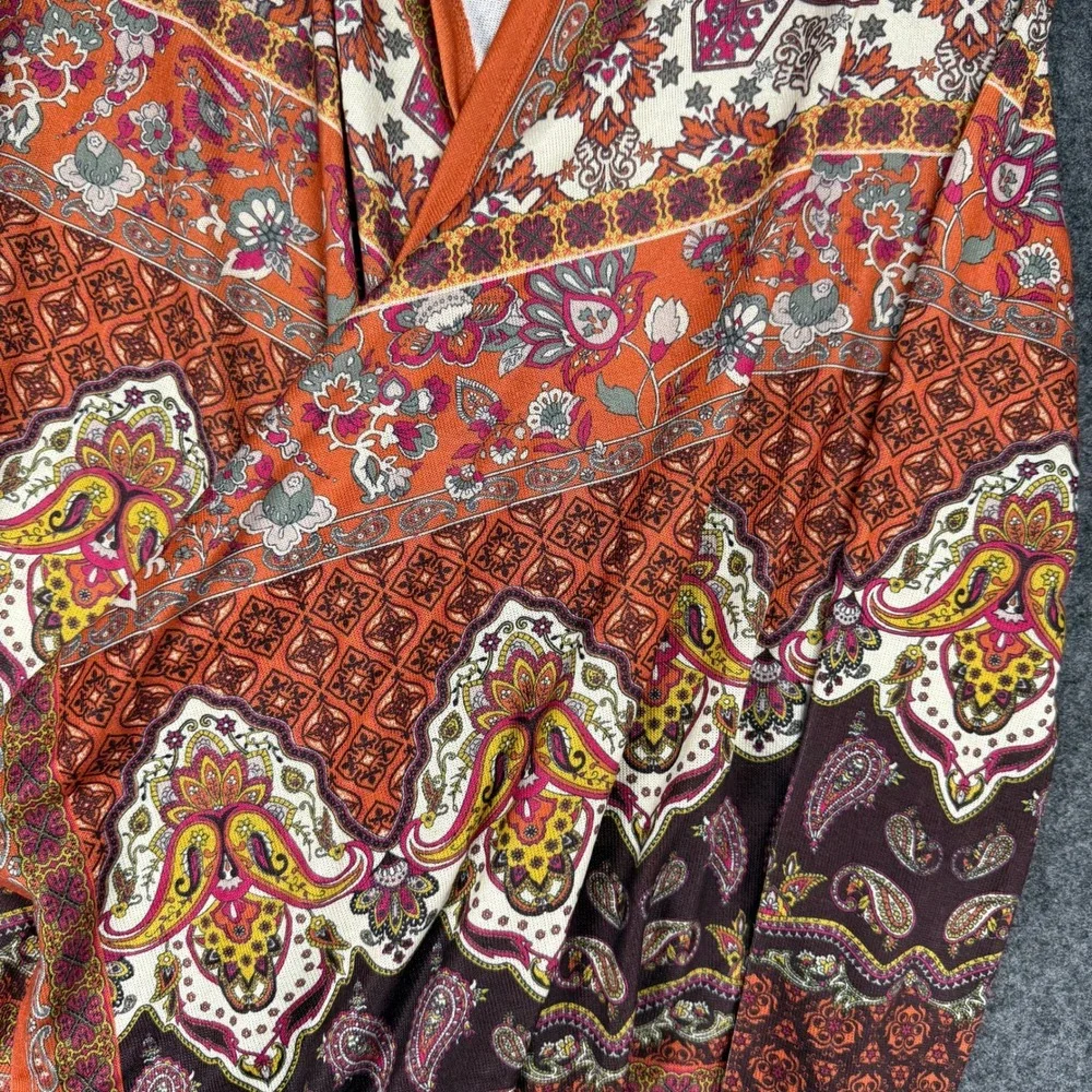 Flying‎ Tomato Open Front Cardigan, Paisley Print, Boho, Colorful, Womens
